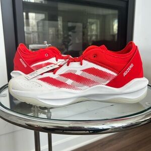 Adizero Basketball Team Red and White Sneakers Sz 13